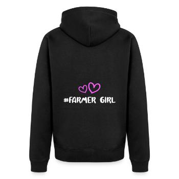 Fermier Fille Fille Coeur Amour - Veste à capuche bio Premium Unisexe - noir - Dos - Nico (187cm)