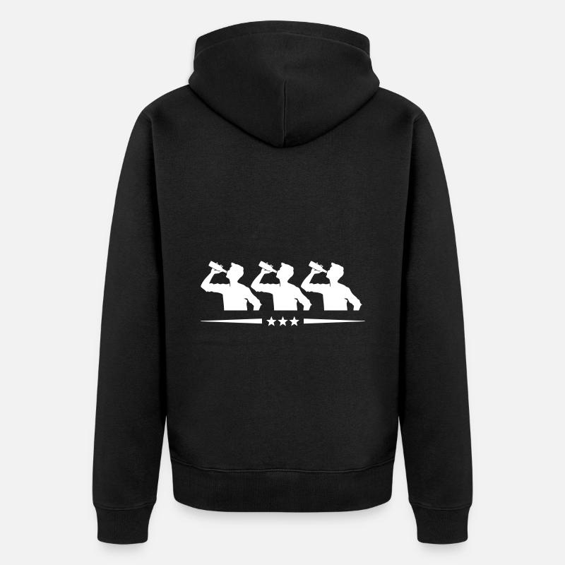 Trinker Team Flasche - Unisex Premium Bio Zip Hoodie - Schwarz