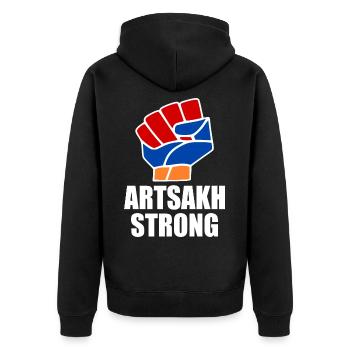 Artsakh strong - Veste à capuche bio Premium Unisexe - noir - Dos - Nico (187cm)