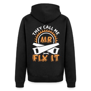 He repairs everything, he is the craftsman in the house - Unisex Premium Organic Zip Hoodie - black - Back - Nico (187cm)