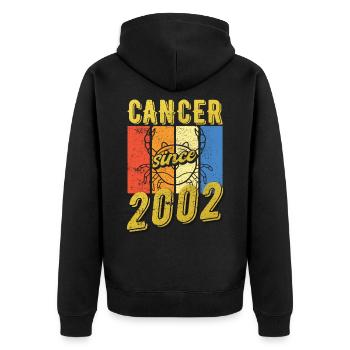 Cancer 2002 Sternzeichen Geburtstag - Unisex Premium Bio Zip Hoodie - Schwarz - Hinten - Nico (187cm)