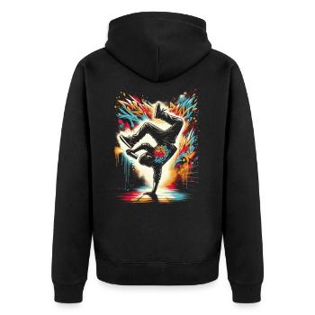 Breakdance Graffiti - Veste à capuche bio Premium Unisexe - noir - Dos - Nico (187cm)