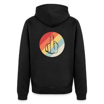 Fuck You, fuck you, fck u - Unisex Premium Bio Zip Hoodie - Schwarz - Hinten - Nico (187cm)