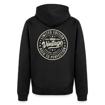 Vintage 1950's Gift 1950's Retro Birthday 1950's - Unisex Premium Organic Zip Hoodie - black - Back - Nico (187cm)