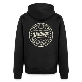 Vintage 2003 Gift 2003 Retro Birthday 2003 - Unisex Premium Organic Zip Hoodie - black - Back - Nico (187cm)