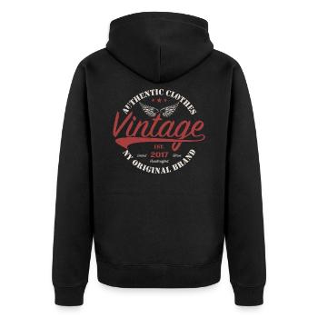 Vintage 2017 Cadeau D'anniversaire 2017 Rétro 2017 - Veste à capuche bio Premium Unisexe - noir - Dos - Nico (187cm)