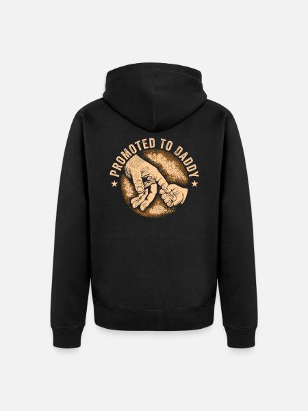 Funny Daddy Men Dad Boys Funny Promoted To Daddy - Premium økologisk unisex-hættejakke - sort