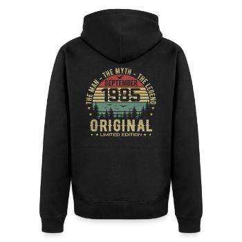 Original Birthday 1985 - September 1985 Gift - Unisex Premium Organic Zip Hoodie - black - Back - Nico (187cm)