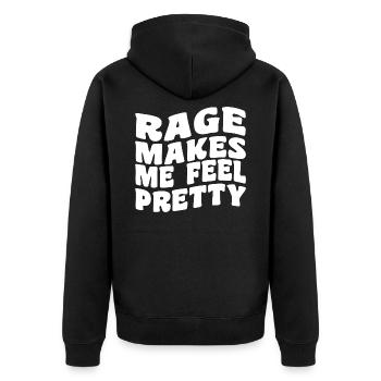 Rage Makes Me Feel Pretty, Humor Saying, Sarcastic - Veste à capuche bio Premium Unisexe - noir - Dos - Nico (187cm)