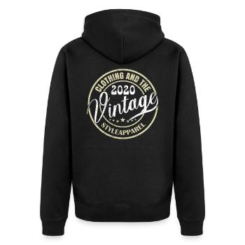 Vintage 2020 Birthday Gift 2020 Retro 2020 - Unisex Premium Organic Zip Hoodie - black - Back - Nico (187cm)