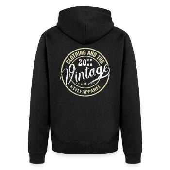 Vintage 2011 Cadeau Anniversaire 2011 Rétro 2011 - Veste à capuche bio Premium Unisexe - noir - Dos - Nico (187cm)