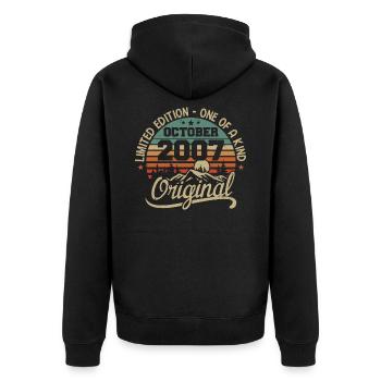 October 2007 - Legends Were Born In October 2007 - Unisex Premium Organic Zip Hoodie - black - Back - Nico (187cm)