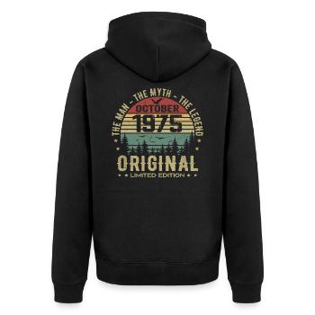 Homme Cadeau D'anniversaire 1975 Octobre 1975 - Veste à capuche bio Premium Unisexe - noir - Dos - Nico (187cm)