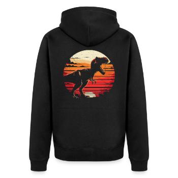 Dinosaur T-Rex Retro Vintage Dinosaur Lovers Gift - Veste à capuche bio Premium Unisexe - noir - Dos - Nico (187cm)