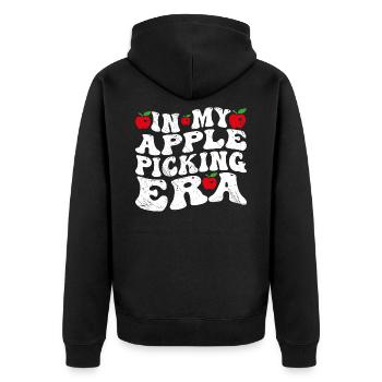 In My Apple Picking Era - Unisex Premium Organic Zip Hoodie - black - Back - Nico (187cm)