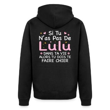 Si Tu N as Pas De Lulu Dans Ta Vie Cadeau - Veste à capuche bio Premium Unisexe - noir - Dos - Nico (187cm)