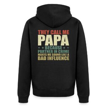 Perfect Gift for Dad - Unisex Premium Organic Zip Hoodie - black - Back - Nico (187cm)