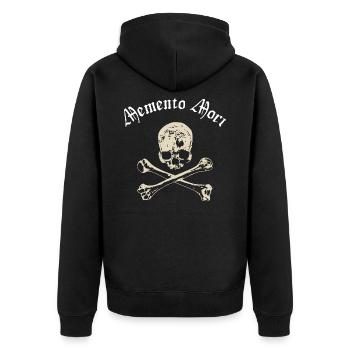 Memento Mori Crâne et os - Veste à capuche bio Premium Unisexe - noir - Dos - Nico (187cm)