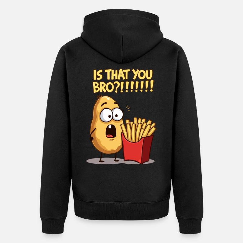 Pomme de terre rencontre frites - Veste à capuche bio Premium Unisexe - noir
