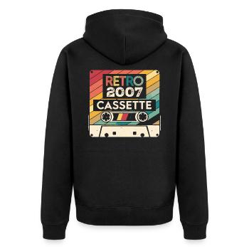 Retro 1975 Vintage 2007 - Cadeau Anniversaire 2007 - Veste à capuche bio Premium Unisexe - noir - Dos - Nico (187cm)