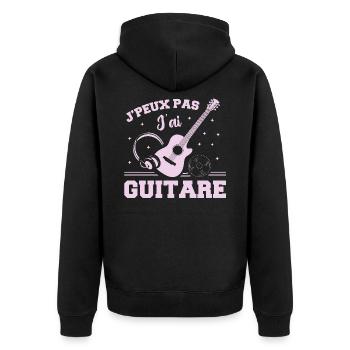 Je Peux Pas J ai Guitare - Veste à capuche bio Premium Unisexe - noir - Dos - Nico (187cm)