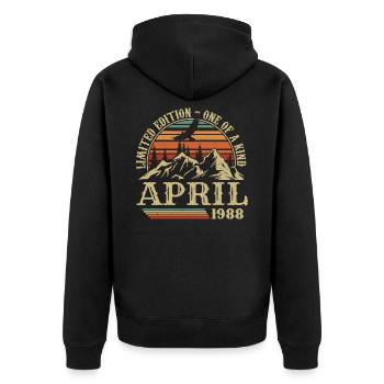 Meilleur Cadeau D'anniversaire Avril 1988 - Veste à capuche bio Premium Unisexe - noir - Dos - Nico (187cm)