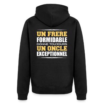 un Oncle exceptionnel cadeau pour Frère - Veste à capuche bio Premium Unisexe - noir - Dos - Nico (187cm)