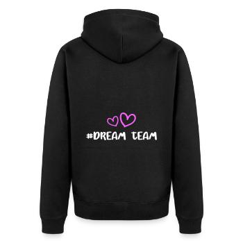 Dream Team Heart Love - Unisex Premium Organic Zip Hoodie - black - Back - Nico (187cm)