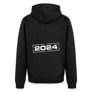 Anniversaire de l’année 2024 - Veste à capuche bio Premium Unisexe - noir - Dos - Nico (187cm)