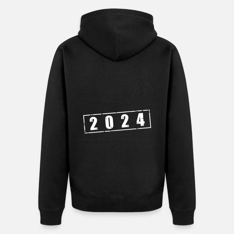 Année 2024 - Veste à capuche bio Premium Unisexe - noir