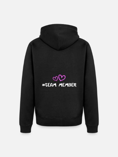 Team Member Heart Love - Unisex Premium Organic Zip Hoodie - black