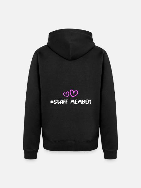 Medarbejder Heart Love - Premium økologisk unisex-hættejakke - sort