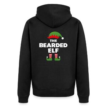 The Bearded Elf - Unisex Premium Organic Zip Hoodie - black - Back - Nico (187cm)