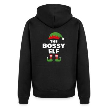 Der herrische Elf - Unisex Premium Bio Zip Hoodie - Schwarz - Hinten - Nico (187cm)