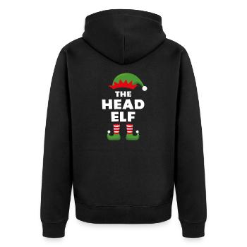 The Head Elf - Unisex Premium Organic Zip Hoodie - black - Back - Nico (187cm)