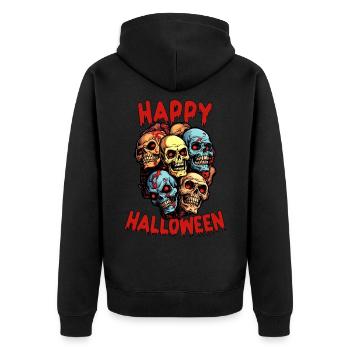 Happy Halloween Zombie Apokalypse - Unisex Premium Bio Zip Hoodie - Schwarz - Hinten - Nico (187cm)