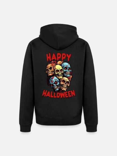 Happy Halloween Zombie Apokalypse - Premium økologisk unisex-hættejakke - sort