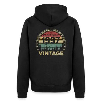 Cadeau D'anniversaire Décembre 1997 Vintage Rétro - Veste à capuche bio Premium Unisexe - noir - Dos - Nico (187cm)