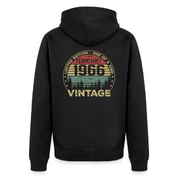 Cadeau Vintage Février 1966 Rétro Février 1966 - Veste à capuche bio Premium Unisexe - noir - Dos - Nico (187cm)