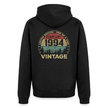 Rétro Février 1994 Cadeau Vintage Février 1994 - Veste à capuche bio Premium Unisexe - noir - Dos - Nico (187cm)