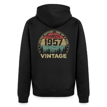 Mars 1957 - Meilleur Cadeau Anniversaire Mars 1957 - Veste à capuche bio Premium Unisexe - noir - Dos - Nico (187cm)
