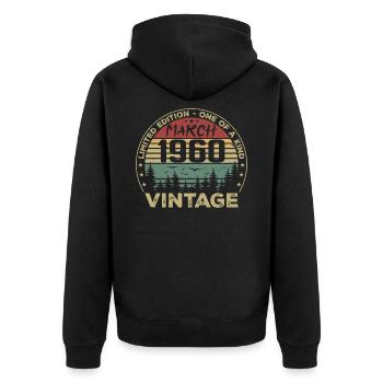 Mars 1960 - Meilleur Cadeau Anniversaire Mars 1960 - Veste à capuche bio Premium Unisexe - noir - Dos - Nico (187cm)