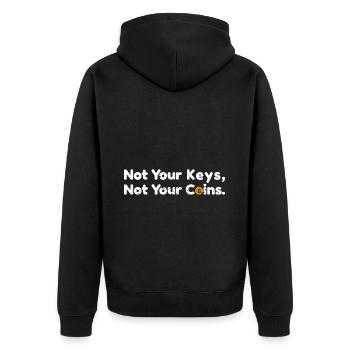 Pas vos clés, pas vos pièces Bitcoin - Veste à capuche bio Premium Unisexe - noir - Dos - Nico (187cm)
