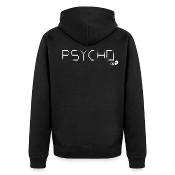 psycho - Unisex Premium Organic Zip Hoodie - black - Back - Nico (187cm)
