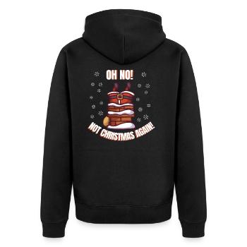 Anti Noël disant Noël moufle drôle - Veste à capuche bio Premium Unisexe - noir - Dos - Nico (187cm)