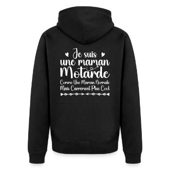 Fête des Mères - Maman Motarde Cool - Veste à capuche bio Premium Unisexe - noir - Dos - Nico (187cm)