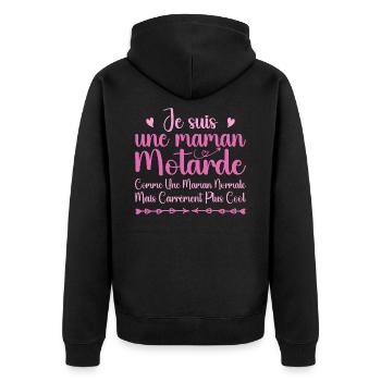 Fête des Mères - Maman Motarde Cool - Veste à capuche bio Premium Unisexe - noir - Dos - Nico (187cm)