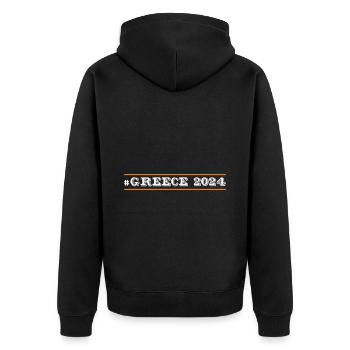 Grèce 2024 - Veste à capuche bio Premium Unisexe - noir - Dos - Nico (187cm)
