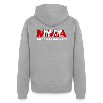 MMA Mixed Martial Arts - Veste à capuche bio Premium Unisexe - gris chiné - Dos - Nico (187cm)