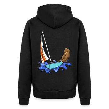 Seglen Segelboot Segler - Unisex Premium Bio Zip Hoodie - Schwarz - Hinten - Nico (187cm)
